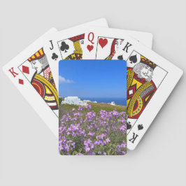 Baralho Grécia Santorini White Building Purple Wild Flower