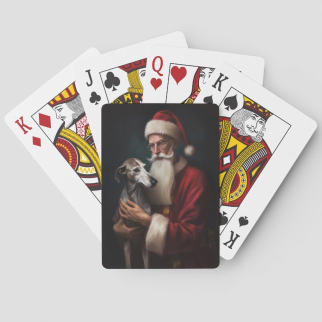 Baralho Greyhound com Papai Noel Natal Festivo (Verso)