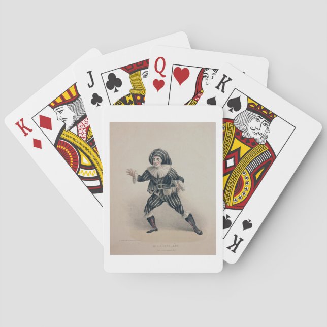 Baralho Grimaldi como Scaramouche, do dell'Ar de Commedia (Verso)