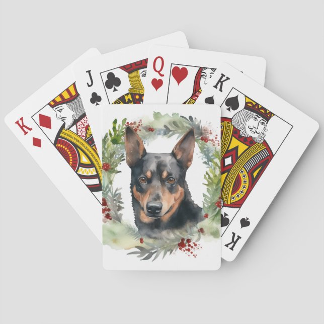 Baralho Grinalda de Natal do Kelpie Australiano Cãozinho F (Verso)