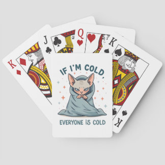 Baralho Grumpy Sphynx Cat Cold Humor Cartoon Design