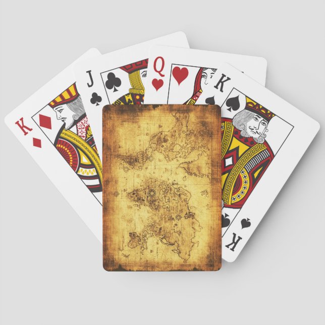Baralho Grupo do desenhista do mapa de Velho Mundo do (Verso)