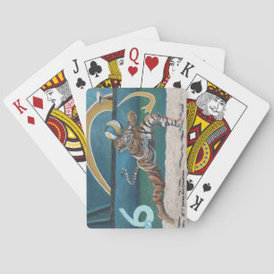 Baralho Guerreiro do gato que joga cartões de jogo do