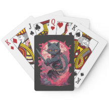 Guerreiro Ninja Gato Preto Cute Fire Splash