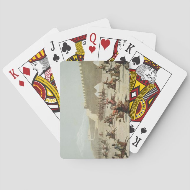 Baralho Guerreiros curdos e Tatar em Sadar Abbat, Arménia (Verso)