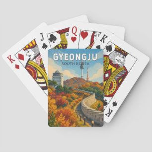 Baralho Gyeongju Coreia do Sul Ilustração Arte Viagem