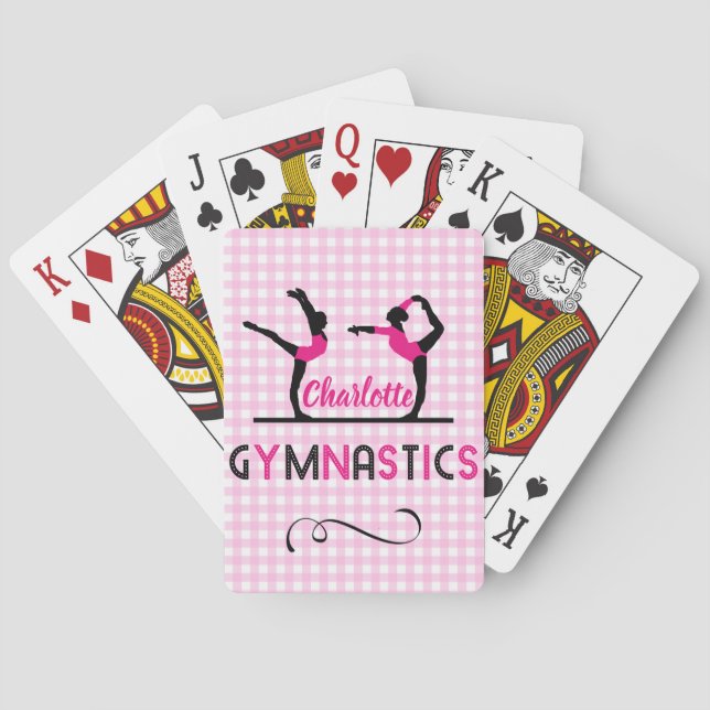 Baralho Gymnast Figures Cute Pink Personalizado (Verso)