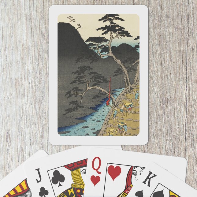 Baralho Hakone, Japão: Impressão de bloqueio de madeira ve (Hakone, Japan Playing Cards- Table View)