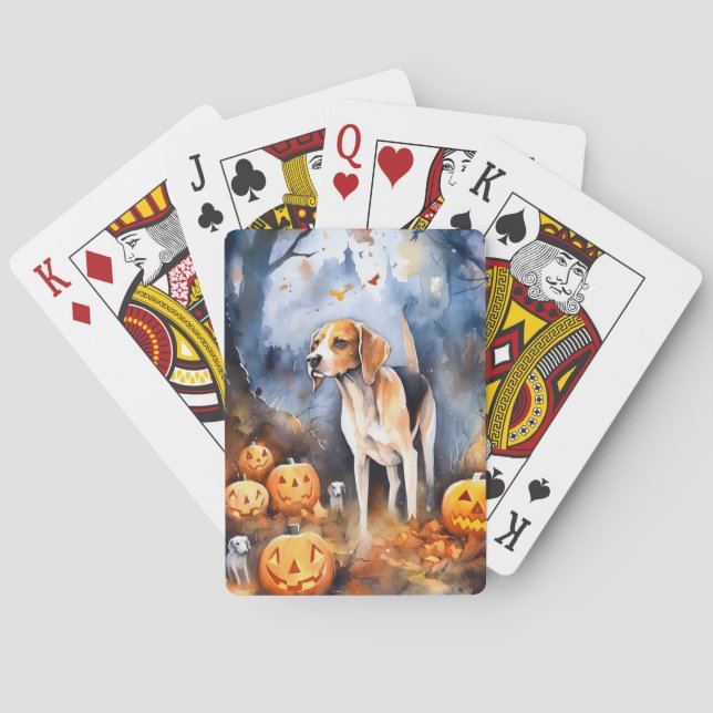 Baralho Halloween American English Foxhound Com Pumpkins (Verso)