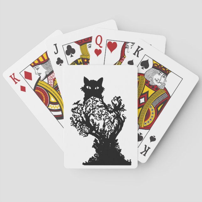 Baralho Halloween Cat Diorama com estrelas de castelo (Verso)