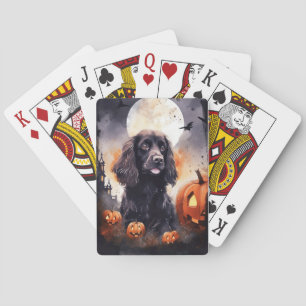 Baralho Halloween Cocker Spaniel Com Pumpkins