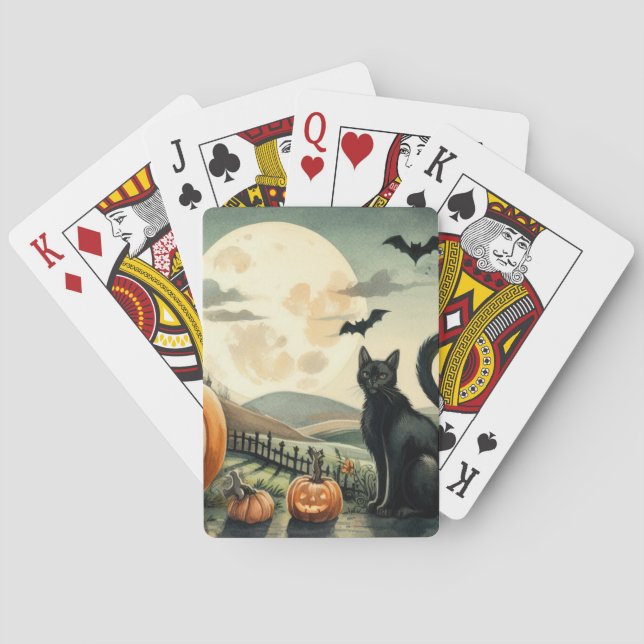Baralho Halloween/outono/Outono/Abóbora/gato (Verso)