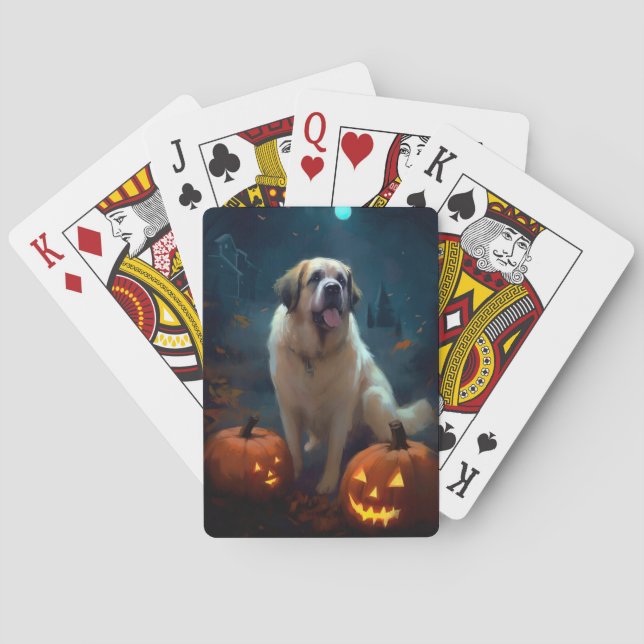Baralho Halloween São Bernardo Com Abóboras Assustador  (Verso)