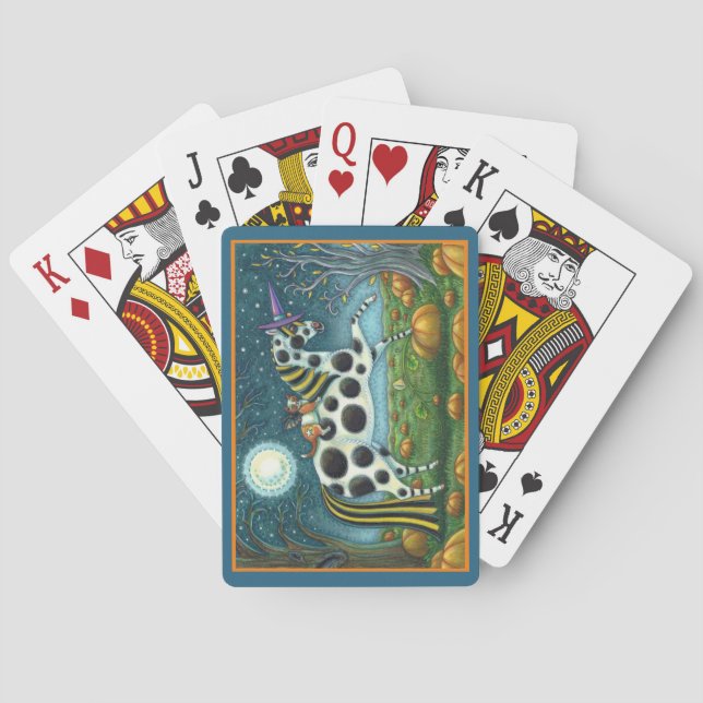 Baralho HALLOWEEN SPONTTED PONY & BAT CAT Fantasy Horse (Verso)