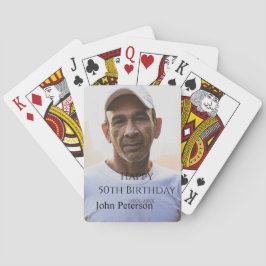 Baralho Happy 50th birthday name photo year man simple min