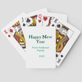 Baralho Happy new year green add family name year simple 