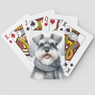 Baralho Happy Schnauzer em Arte de Inverno Scarf