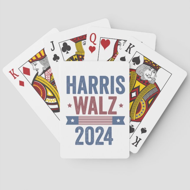 Baralho Harris Walz 2024 Eleição Kamala Tim Waltz América (Verso)