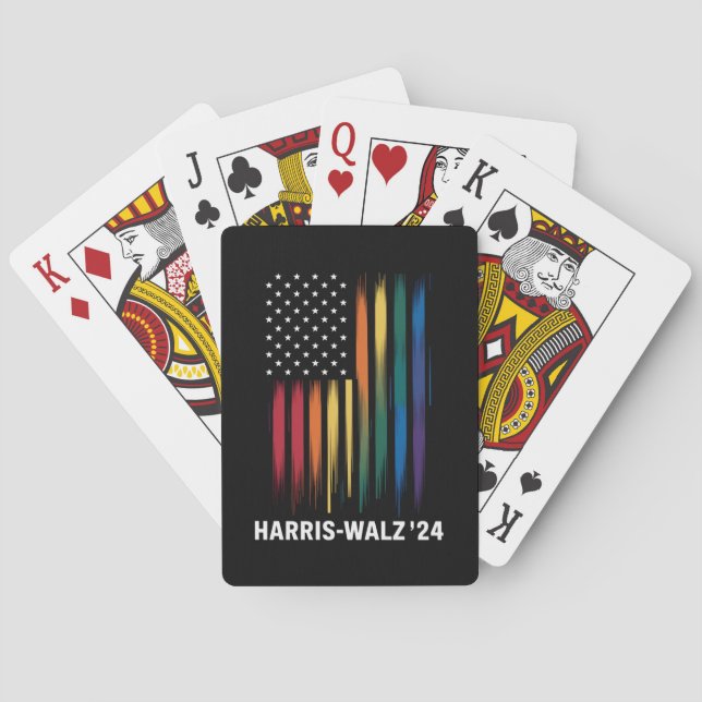 Baralho Harris Walz 2024 Eleição Kamala Tim Waltz LGBT (Verso)