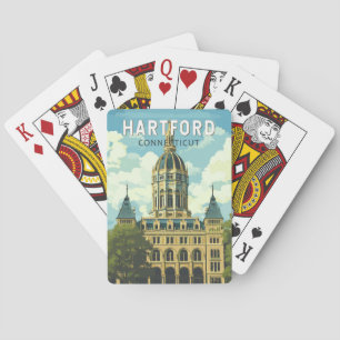 Baralho Hartford Connecticut Viagem Arte Vintage