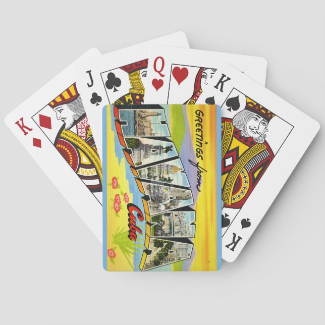 Baralho  Havana Cuba Postcard Playing Cards (Verso)