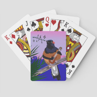 Baralho Hawaiai Shama Bird tocando ukulele