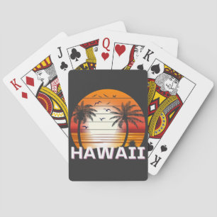 Baralho Hawaii Vintage Palm Trees Summer Beach