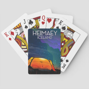 Baralho Heimaey, islândia, poster de férias de acampamen