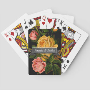 Baralho Herança Romântica Vintage Rosas Florais em Preto