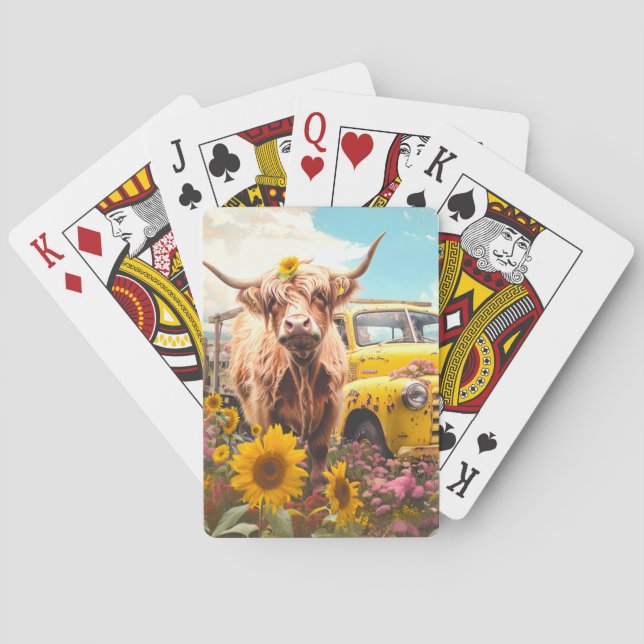 Baralho Highland Cow Sunflower Scrapbook Paper (Verso)