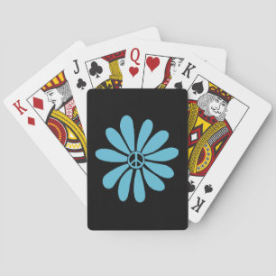 Baralho Hippie Flower Power Peace Sign in Aqua