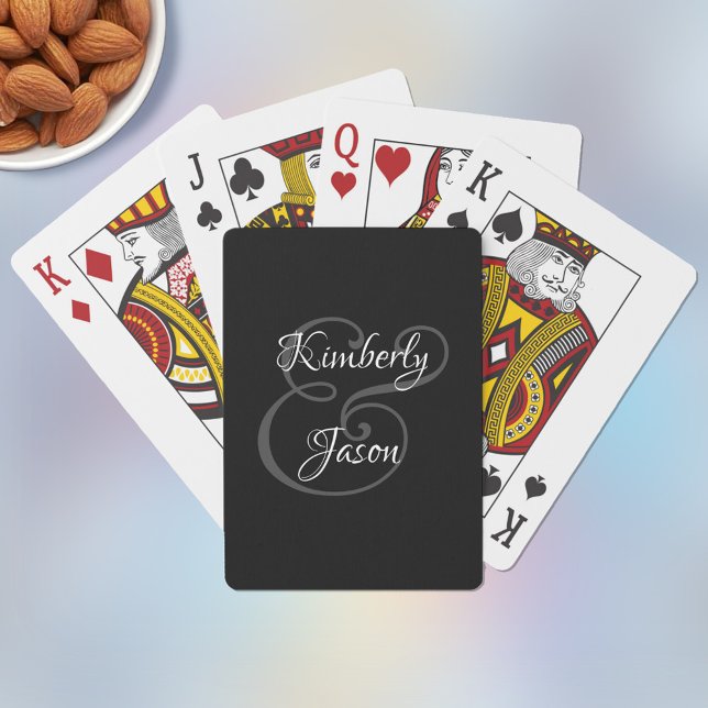 Baralho His & Her Script Names, Grey & White on Black (Criador carregado)