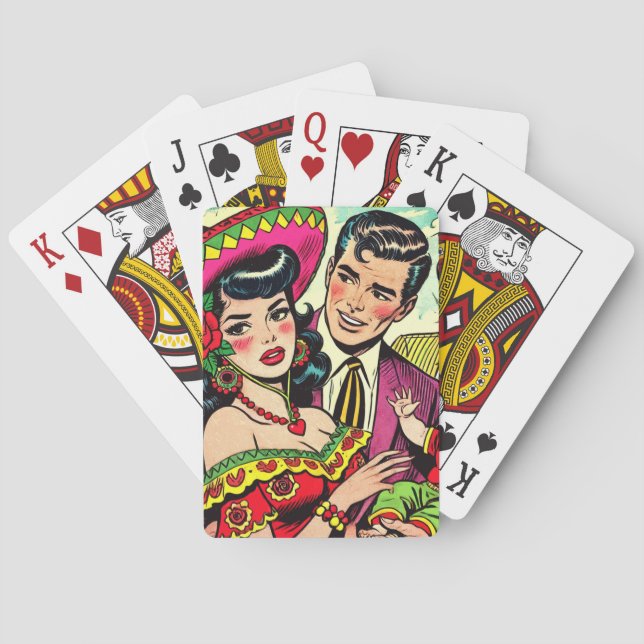 Baralho Histórias em quadrinhos da família Vintage (Verso)