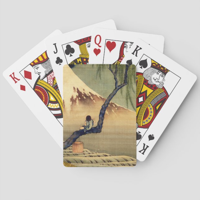 Baralho Hokusai Boy Vivendo o Monte Fuji Japonês (Verso)