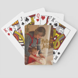 Baralho Holly Jolly family holiday photo beige year naboho