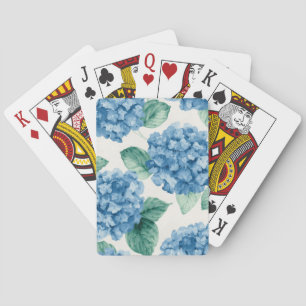 Baralho Hortênsia Azuis Floral Aquarela Botânica Florações