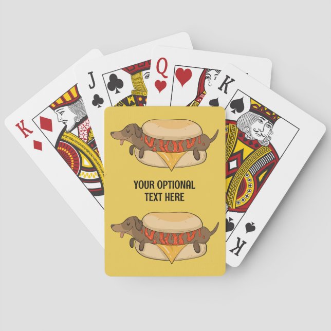 Baralho Hot Dog de Texto Personalizado (Verso)