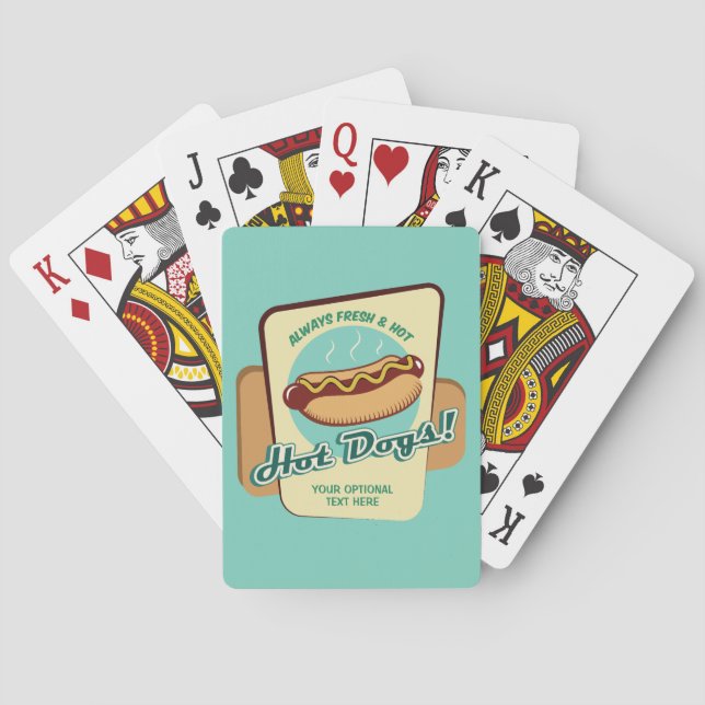 Baralho Hot Dog de Texto Personalizado (Verso)