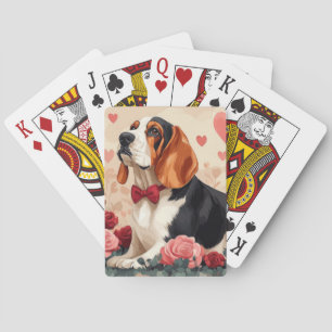 Baralho Hound Basset com Rosas - Dia de os namorados