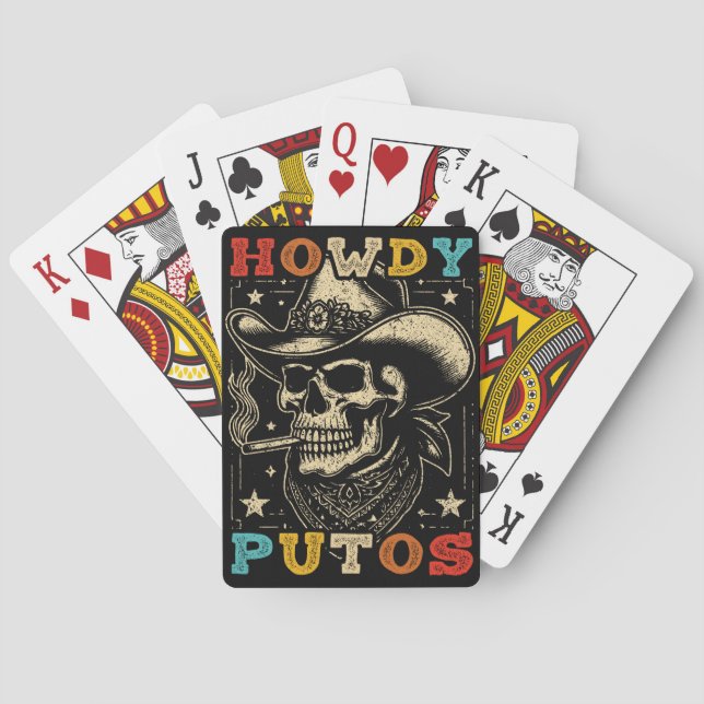 Baralho Howdy Putos Funny Skull Retro Vintage (Verso)