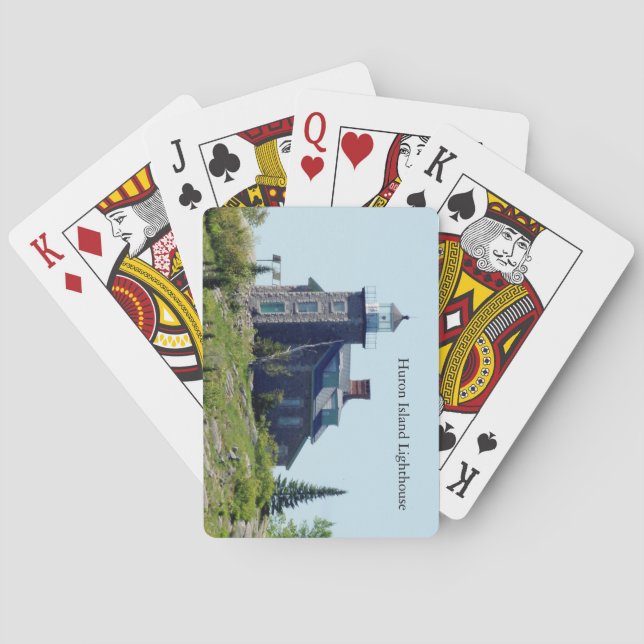 Baralho Huron Island Lighthouse jogar cartas (Verso)