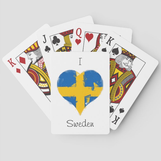 Baralho I Heart Suecia Swedish Flag (Verso)
