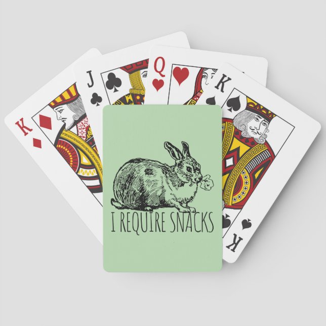 Baralho I Require Snacks Cute Bunny Rabbit (Verso)