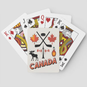 Baralho Ícones Nacionais do Canadá em Estilo Vetorial de V