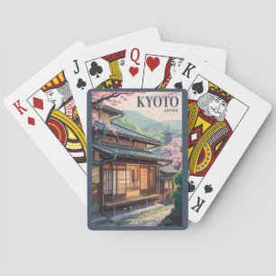 Baralho Ilustração da Casa do Japão em Kyoto, Arte de Viag