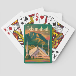 Baralho Ilustração da Mesquita Faisal Islamabad Paquistão