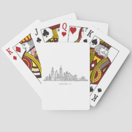 Baralho Ilustração da Paisagem Urbana de Chicago IL