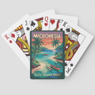 Baralho Ilustração de Barcos da Micronésia Arte de Viagem