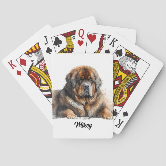Baralho Ilustração de Cachorro Fofo - Mastiff (Verso)