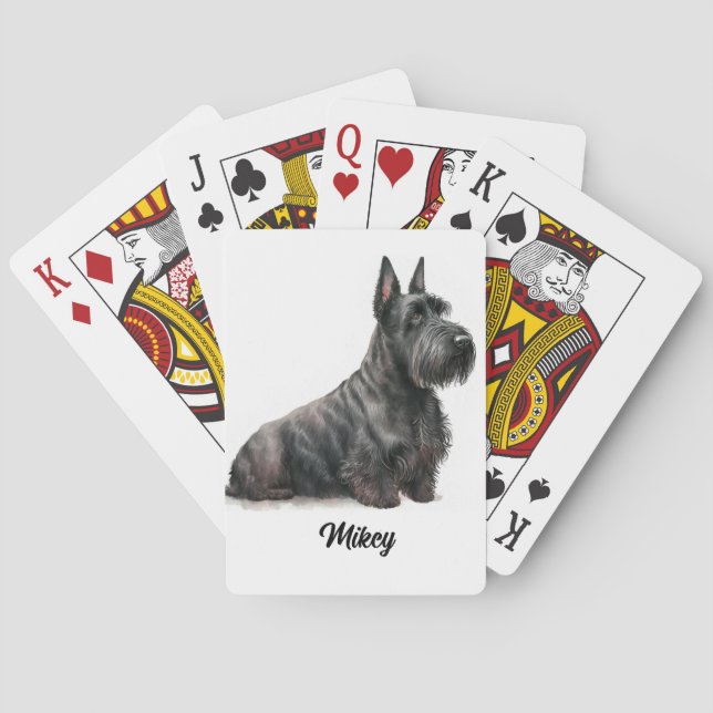 Baralho Ilustração de Cachorro Fofo - Terrier Escocês (Verso)